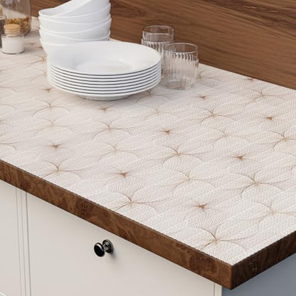 Quttisay Shelf Liner for Cabinets Non Adhesive Drawer Liner 12in x 16.4ft - color: Golden Flower, size: 11.8"W x 196.8"L