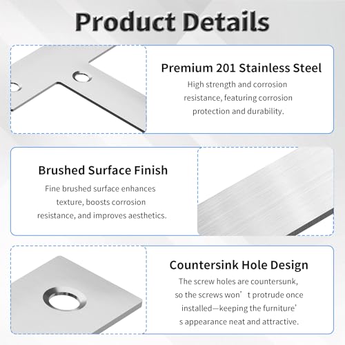 10pcs 40mm Flat T Shape Repair Mending Plate - size: 10Pcs 40 T Shape