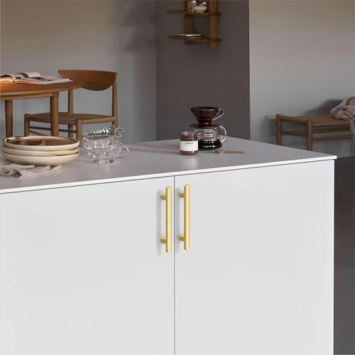 10 Pack 3 Inch(76mm) Kitchen Cabinet Handles Brushed Gold Cabinet Pulls Kitchen Cabinet Hardware Drawer Pulls for Cupboard Wardrobe - color: Brushed Gold, size: 3"/76MM Hole Center