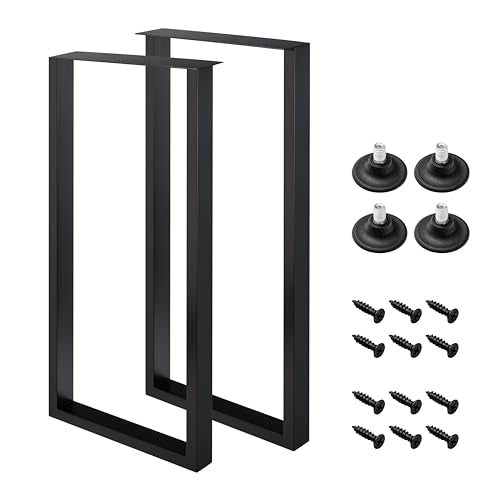 Metal Table Legs,H40*W18 Bar Height Table Legs,Black Set of 2. - size: W17.72"*H40"