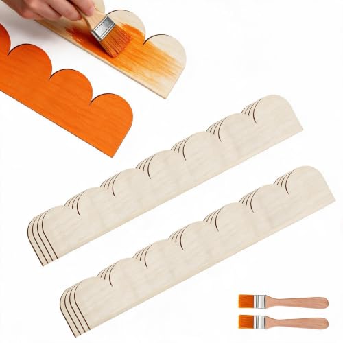 Unfinished Scalloped Decorative Wood Trim - color: scalloped 15.75 x 2.52“-16pcs