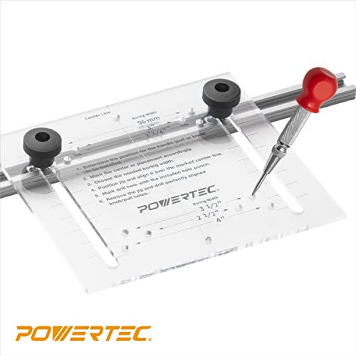 POWERTEC 72223 Cabinet Hardware Jig w/Drawer Front Installation Clamps Kit, Precision Marking System and Drawer Face Clamp for Installing Pulls, Knobs, Handles on Cabinet & Drawer - style: Cabinet Hardware Jig + Front Installation Clamps