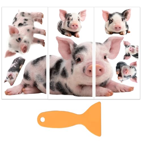 OLYCRAFT 3 Sheet Rub on Transfers 6x12 Inch Cute Piggy Furniture Transfers Self-Adhesive Waterproof Transfer Stickers Mini Pig Rub on Decals for Wood Glass Porcelain Dressers Home Decor - style: Piggy