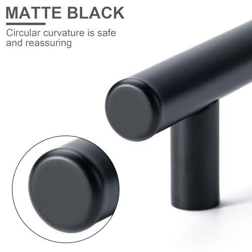 10 Pack Cabinet Handles, 5 Inch Length, 3 Inch Hole Center, Brushed Brass - color: Gold