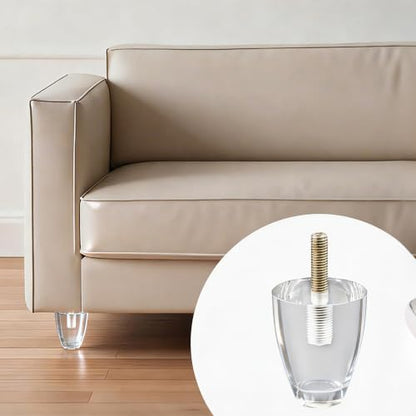 Clear Acrylic Furniture Legs, 2.8 Inch Height, 4Pcs - size: H 2.8 Inch