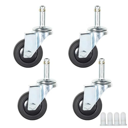 Stem Casters Wheel, 7/16" x 1-3/8" Swivel Casters (Without Brake, 2 Inch) - color: Without Brake, size: 2 Inch