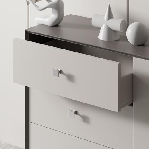 homdiy Brushed Nickel Cabinet Knobs 5 Pack Satin Nickel Square Knobs - color: Nickel Knobs, size: 5 Pack