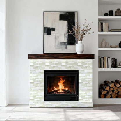 Vieshful Marble Peel and Stick Backsplash, 12 x 12 in, 20 Sheets - color: Warm Light Grey Marble, size: 20 Sheets