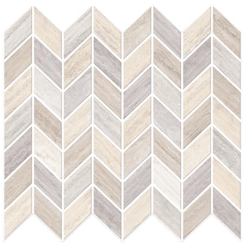 Main Street Peel and Stick Wallpaper Tiles, Earth Herringbone, 24-Pack - color: Earth Herringbone