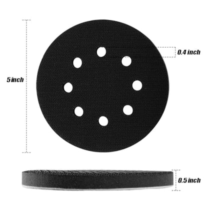 POLIWELL 5 Inch 8-Hole Interface Pad for Orbital Sander, Hook & Loop