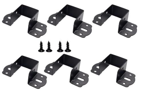 6pcs Hanging Beam Wooden Square Corner Metal Hanging Corner Thickened Furniture Hardware Accessories Horizontal Black (S) - size: small(black)