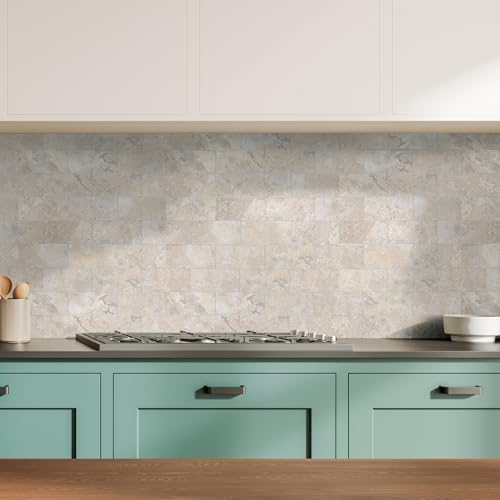 2026 New Upgrade Peel and Stick Backsplash Tile, Peel and Stick 11.34" X 11.57" Wall Tile for Kitchen, Bathroom, Fireplace, Laundry (Beige Stone Rocks, 10 Packs) - color: Beige Stone Rocks