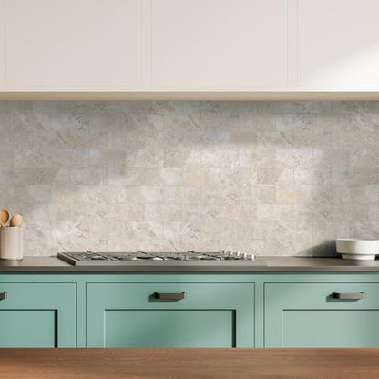 2026 New Upgrade Peel and Stick Backsplash Tile, Peel and Stick 11.34" X 11.57" Wall Tile for Kitchen, Bathroom, Fireplace, Laundry (Beige Stone Rocks, 10 Packs) - color: Beige Stone Rocks