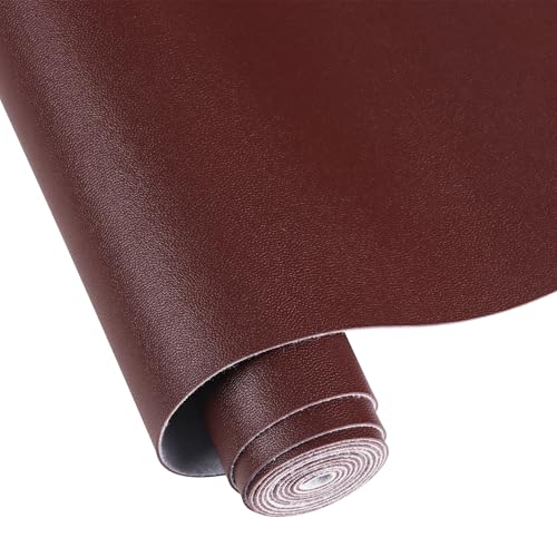 Faux Leather Sheets for Craft One Roll Smooth Surface Leather Fabric Sheets 12" x 53” (30cm x 135cm) Inch Earrings Bows Wallets DIY Projects (Brown) - color: Brown
