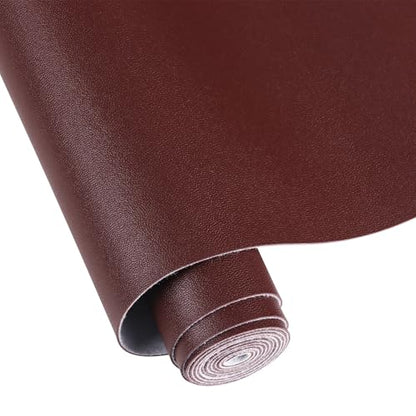 Faux Leather Sheets for Craft One Roll Smooth Surface Leather Fabric Sheets 12" x 53” (30cm x 135cm) Inch Earrings Bows Wallets DIY Projects (Brown) - color: Brown