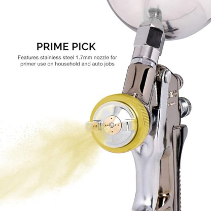 NEIKO 31215A HVLP Spray Gun Paint Sprayer, 1.7 mm Spray Paint Gun, Nozzle Size 600 cc Air Gauge Regulator, Auto Paint Spray Gun, HVLP Spray Gun Kit - style: 1.7mm nozzle