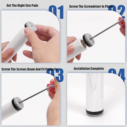 Glarks 40pcs Black 20MM Furniture Glide Screw-on Furniture Antiskid Felt Pad Slider Floor Protector for Wooden Leg Feet of Chair Table Sofa Stool