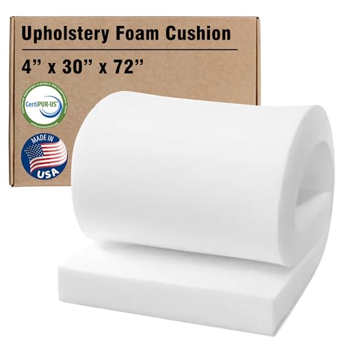 RaceCityFoam High Density Upholstery Foam (Semi Firm) 36 ILD - 4"x30"x72" - size: 4"T x 30"W x 72"L