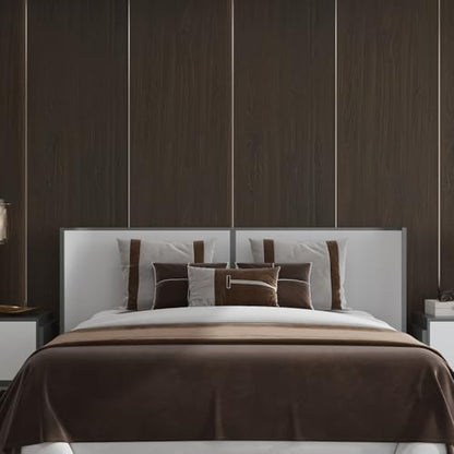 Walnut Contact Paper Dark Brown Wood Peel and Stick Wallpaper Extra Wide Thickened Wood Textured Wood Grain Sticker 48" X 394" - color: Dark Brown, size: 48" x 394"