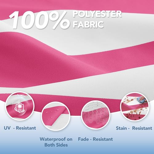 L'AGRATY Chaise Lounge Chair Waterproof Cushion Set of 2 Outdoor for Pool - color: Pink White