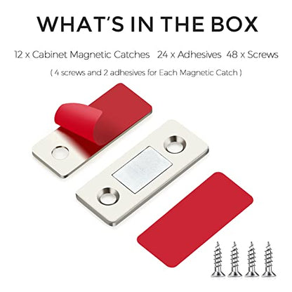 Ultra Thin Cabinet Magnetic Door Catch Stainless Steel,Satin Nickel,12 Pack - color: ‎Satin Nickel