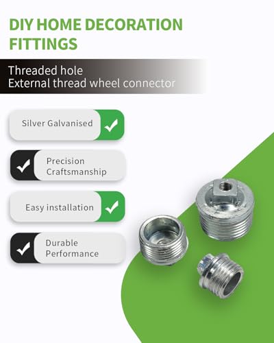 Pipe Plug with Threaded Hole, Swivel Castor Connectors, Wheel Fittings, Threaded Wheel Connector for DIY Furniture, Table Legs and Cabinet trolleys,(Pack of 4) (1 INCH) - size: 1 INCH