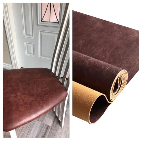 Premium Faux Leather Upholstery Fabric 1.2mm Thickness，Waterproof Upholstery Leather Distressed Bark Fabric(Black,Pre-Cut 36"x54") - color: Black, size: 36"x54"