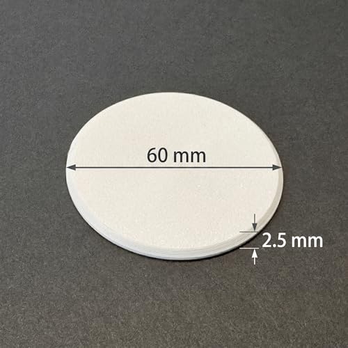 60mm Door Hole Cover Patch & Door Knob Wall Protector | Hinge Pin Stopper Shield, Snow White Micro-Textured Surface, Self-Adhesive Repair Cover with 3M VHB, 4-Pack | 3D Printed in USA