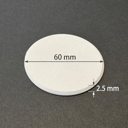 60mm Door Hole Cover Patch & Door Knob Wall Protector | Hinge Pin Stopper Shield, Snow White Micro-Textured Surface, Self-Adhesive Repair Cover with 3M VHB, 4-Pack | 3D Printed in USA