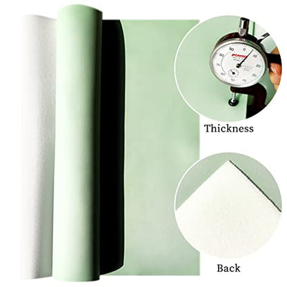 XHT Smooth Light Green Faux Leather Roll 11.8"x53" Soft Plain Synthetic Upholstery Crafts Fabric for DIY Cosplay Garment Jewelry Accessories - color: Green