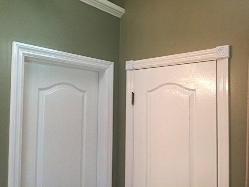 2 Piece Minute Molding Classic Plastic Block Rosette (2-3/4 in.) for Interior Doors and Windows (83051) - size: Rosette - Single Pack (2 pc)