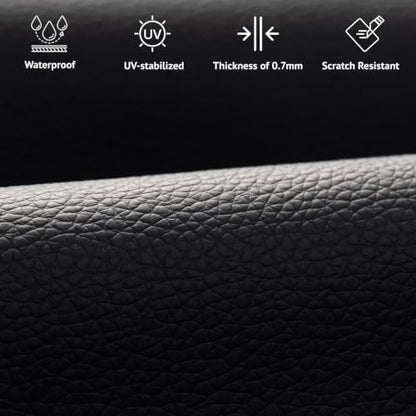 Faux Leather Fabric - Upholstery Fabric by the Yard - Waterproof Vinyl Fabric - PVC Leather Sheets for Upholstery, Sofa, Handbags, Boat, Car, Sewing & DIY Crafts - 36"x54", Black - color: Black, size: 1 Yard (54 x 36 inch)