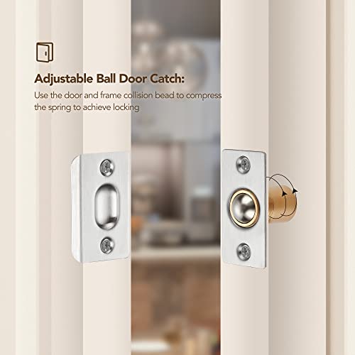 Ravinte Silver Door Ball Catch, Closet Door Latch Adjustable, 2 Pack - color: Silver