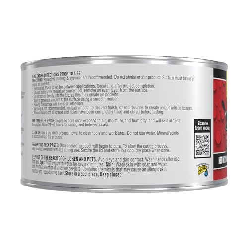 Flex Paste Rubberized Waterproof Sealant Paste, Black, Half-Quart, 1-Pack - color: Black, size: Half-Quart