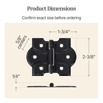 Oil Rubbed Bronze Butterfly Hinges with Removable Pin - Pack of 2 - Surface Mount Cabinet Door Hinges - UA-261-HOB (1) - color: Oil Rubbed Bronze