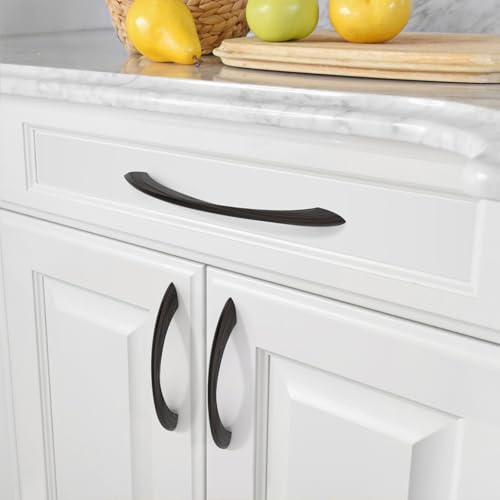 Amerdeco 10 Pack Oil Rubbed Bronze 6.3 Inch(160mm) Hole Centers Kitchen Arch Twisted Cabinet Pulls Cabinet Hardware Kitchen Handles for Cabinets Cupboard Handles Drawer Pulls ZH0048 - color: Oil Rubbed Bronze, size: 6.3"/160mm Hole Center