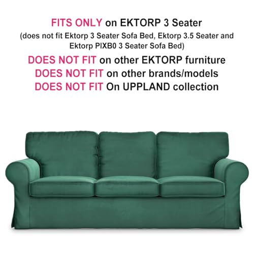 MASTERS OF COVERS Ektorp 3 Seater Sofa Cover Replacment Slipcover-Green - color: Three Seat Cover-green