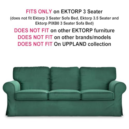 MASTERS OF COVERS Ektorp 3 Seater Sofa Cover Replacment Slipcover-Green - color: Three Seat Cover-green