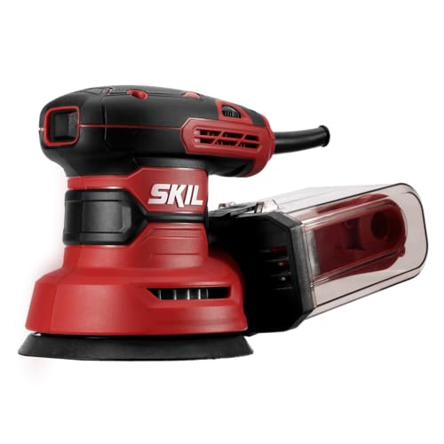 SKIL 5” Random Orbital Sander with Cyclonic Dust Box & 3pc Sanding Sheet - SR211601, Multicolor - style: Orbital Sander