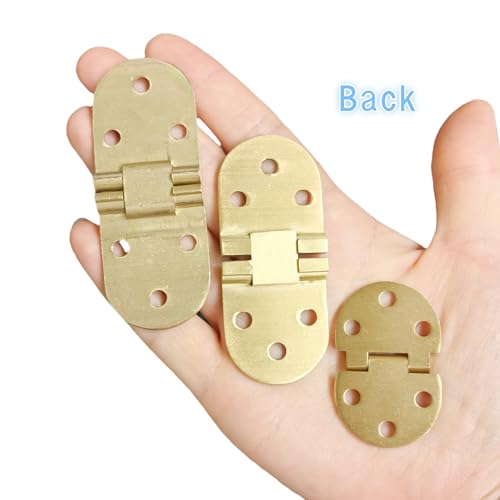 2pcs Solid Brass Hinges, Door Hinge Brass flip Hinges, Folding Tabletop Concealed Hinges, Furniture Hardware with Screws (L:1.85in(47mm)-2Pcs) - size: L:1.85in(47mm)-2Pcs