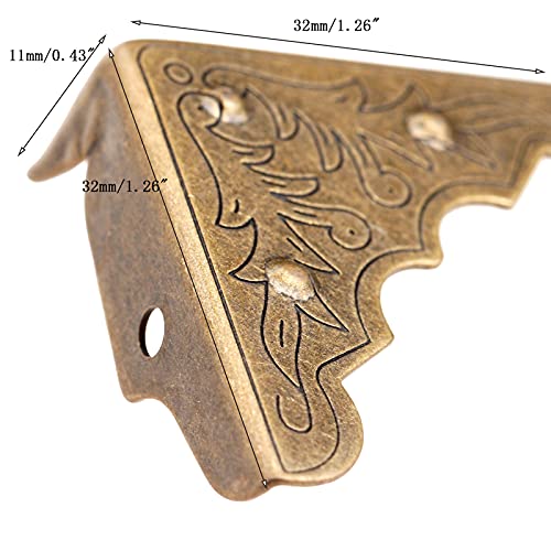 dophee 16Pcs Antique Bronze Furniture Corner Protectors, 1.26"x1.26"x0.43" - size: 16Pcs