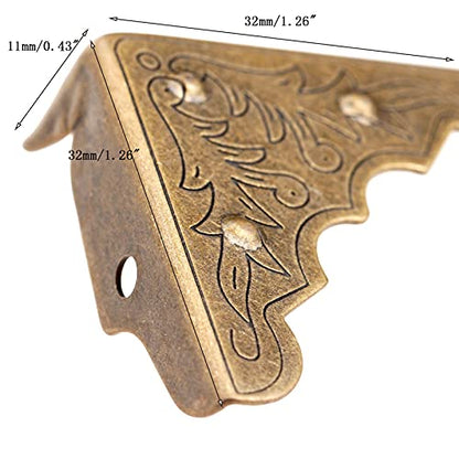 dophee 16Pcs Antique Bronze Furniture Corner Protectors, 1.26"x1.26"x0.43" - size: 16Pcs