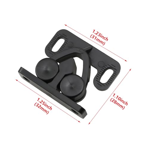 HJGarden 4PCS 31x32x28mm Black Roller Type Door Catch Latch Plastic Spring Loaded Collision Lock Furniture Fittings Cabinet Hardware Suitable for Vessels Wardrobes Dressing Table