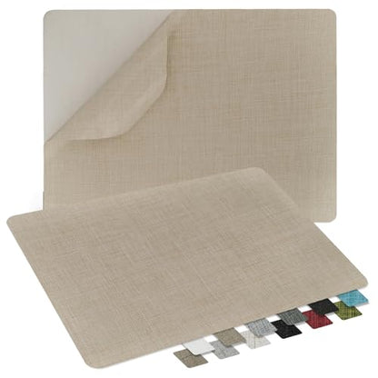 2Pcs Self-Adhesive Linen Fabric Patches, Quick Repair for Sofas, Tents, Car Seats/8" x 11", Bright Beige - color: Bright Beige