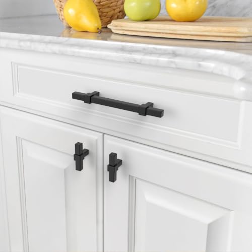 Asidrama 10 Pack 3.5 inch Matte Black Kitchen Cabinet Handles - color: Matte Black, size: 3.5" Hole Center(89mm)