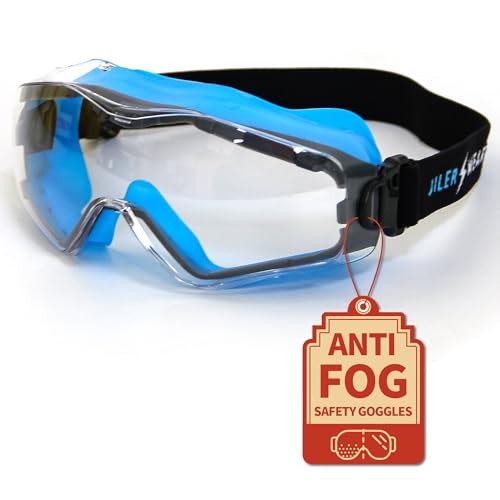 ANSI Z87.1 Safety Goggles, Anti-Fog Scratch-Resistant Eye Protection, Blue - style: Goggles Blue