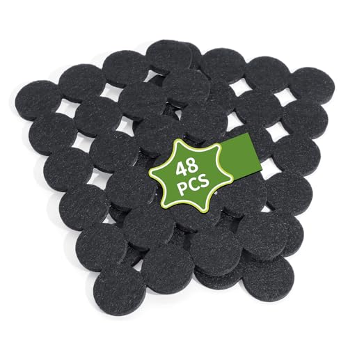 Felt Furniture Pads for Hardwood Floors 48 PCS, 1" Round, Black - size: 48PCS 1 inch Round Black