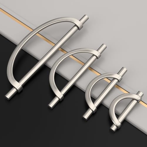 Amerdeco 10 Pack Brushed Satin Nickel Cabinet Pulls 1.26 Inch(32MM) Hole Centers Kitchen Cabinet Handles Hardware Kitchen Handles for Cabinets Cupboard Handles Drawer Pulls - color: Brushed Satin Nickel, size: 1.26"/32MM Hole Center, style: 10 Pack