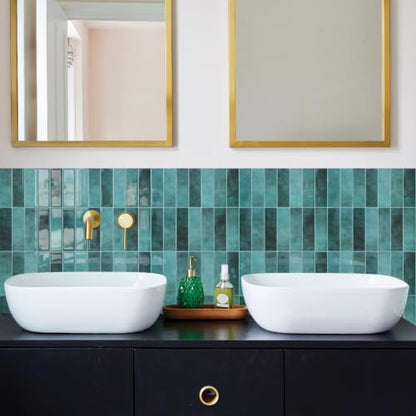 STICKGOO 10-Sheet Peel and Stick Backsplash Tile(Thicker Design) - color: Blue