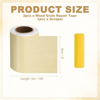 HARFINGTON Wood Grain Repair Tape 3" x16ft Self-Adhesive Repair Patch - color: Yellow Fir, size: 3" x 16ft